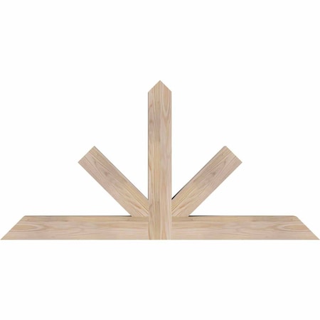 Ekena Millwork Saratoga Smooth Timber Gable Bracket, Douglas Fir, 48"W x 24"H x 3 1/2"D x 3 1/2"F, 12/12 Pitch GBW048X24X0404SAR00SDF